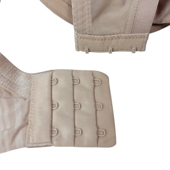 Parfait Full Coverage Underwire T Shirt Bra Tan 44DD Light Pad Adj Striped Aline - Picture 8 of 10